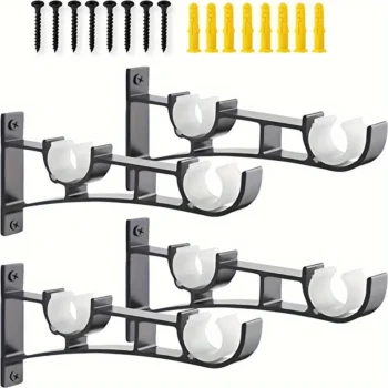 Iron Double Curtain Rod Brackets